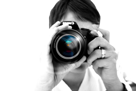 femeie, aparat de fotografiat, mână, lentilă, fotograf, Foto, Digital