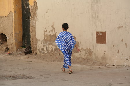 Marocco, Via, vista, la bambina