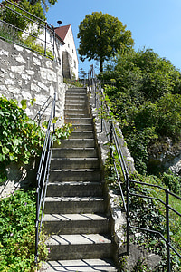 階段, 公園, ビュー, 高, アップグレード, 緑豊かなエリア