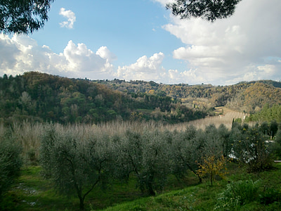Тоскана, Италия, пейзаж, небе, идилия, природата, почивка