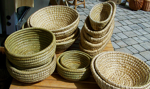 cesta de la paja, cesta de mimbre, producto hecho a mano, cesta, mimbre, culturas, tejido