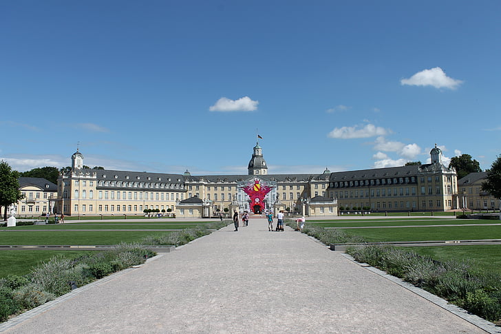 Castelo, Karlsruhe, visão global, lindo