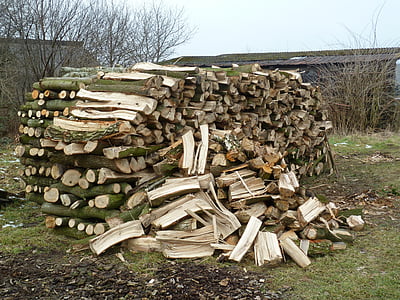 drevo, palivové drevo, zásobníka, holzstapel, pestovaných porastov, drevo, naskladané