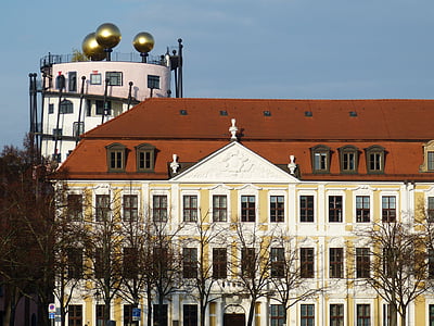 Hundertwasser, Magdeburg, Szász-anhalt, hely, katedrális tér, történelmileg, építészet