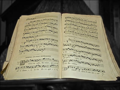 sheet music, book, sheet, melody, composition, notation, music score