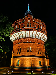 water tower, bydgoszcz, building, architecture, historic, poland, monument