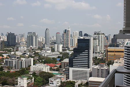 Bangkok, Kota, kota besar, latar belakang, pencakar langit, cakrawala, Asia