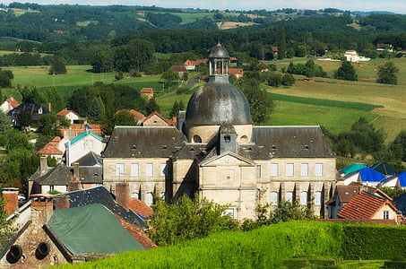 Dordogne, Prancis, bangunan, rumah, rumah, desa, pemandangan