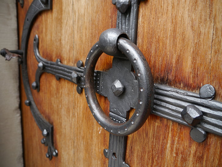 pintu, Jack, handle pintu, logam, lama, antik, besi