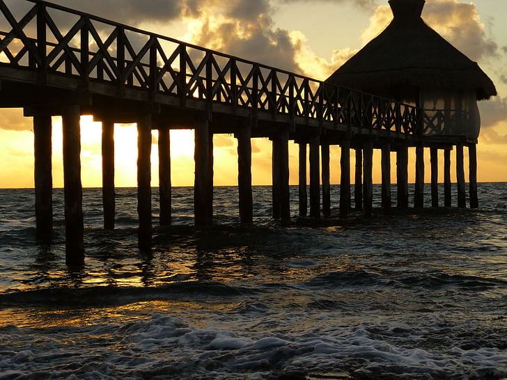 sunset, beach, sky, sea