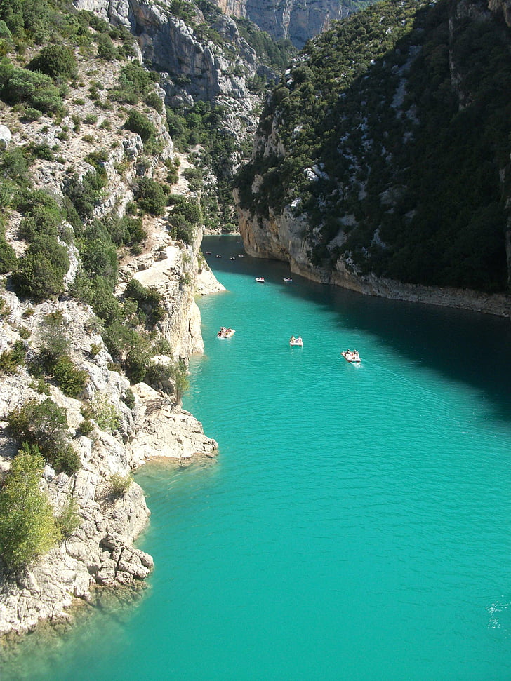 gorge, turquoise, water, bay, coce, river, steep