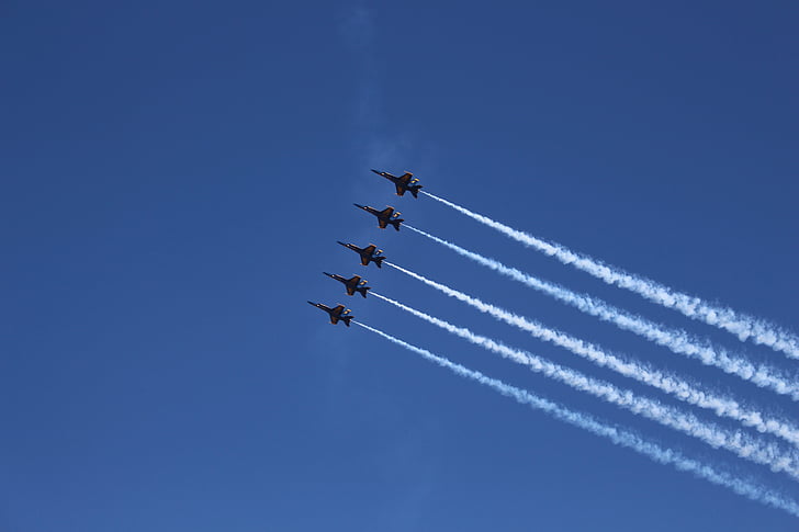 bleu-anges, avion, marines, vol, Jet, avion, militaire