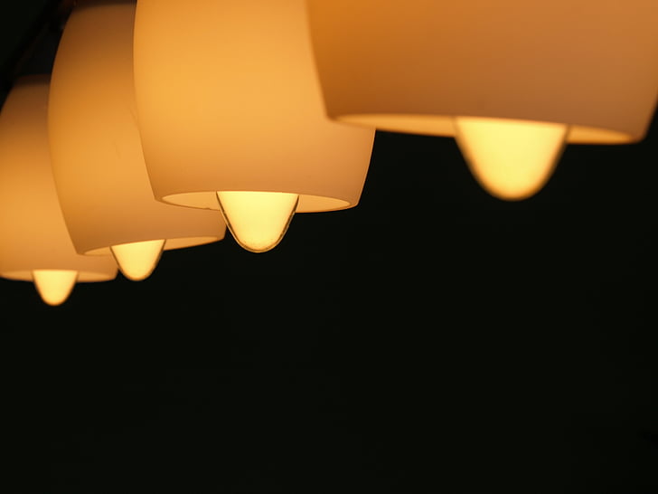 lights, black, room, lamp, glow, light bulbs, bulbs