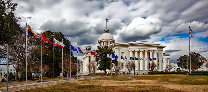 Montgomery, Alabama, Capitólio do estado, edifícios, cúpula, arquitetura, Marco
