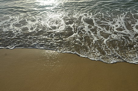 the waves, the sea, caribbean sea, sunshine, beach
