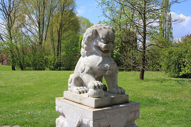 Лъв, Градинска скулптура, Градина, озеленена градина, парк, скулптура, Берлин