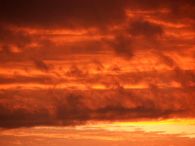 taivas, Afterglow, Sunset, abendstimmung, pilvet, hämärä, oranssi