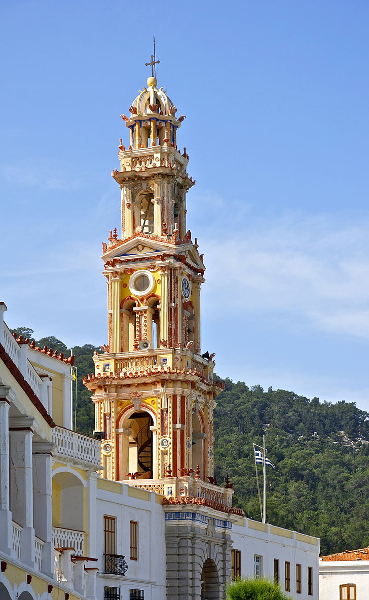 bell tower, archangel michael, monastery, greek, orthodox, religious, building