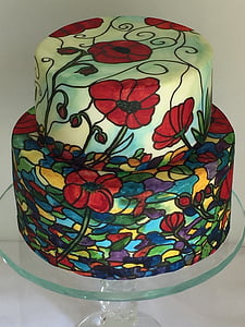 торт, пофарбовані, продукти харчування, барвистий, весілля, святкування, партія