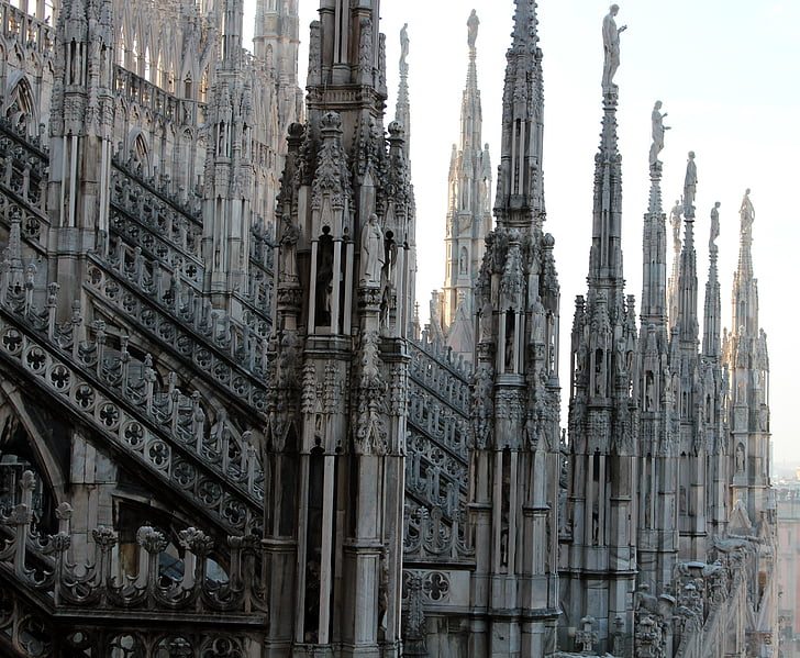 Dom, Igreja, Milão, arquitetura, Itália, Deus, linda