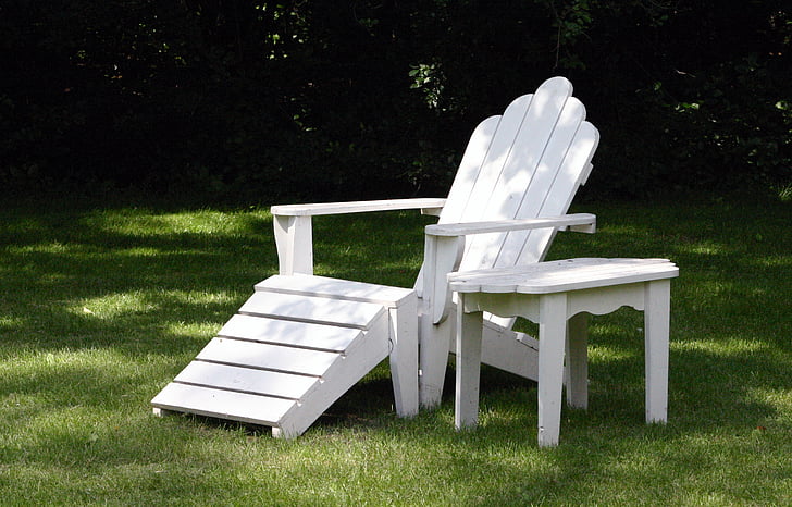 cadeira, tabela, Adirondack, ar, Branco, brisa, brilhante