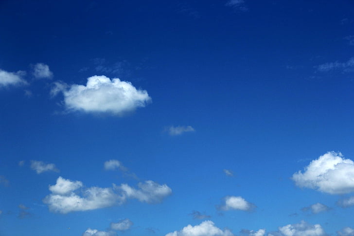 skyer, floppy skyer, skyet himmel, blå himmel, natur, himmelen, skyet