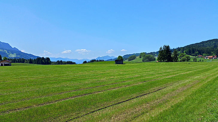Allgäu, montañas, paisaje, Alpine, naturaleza, HDR, agricultura