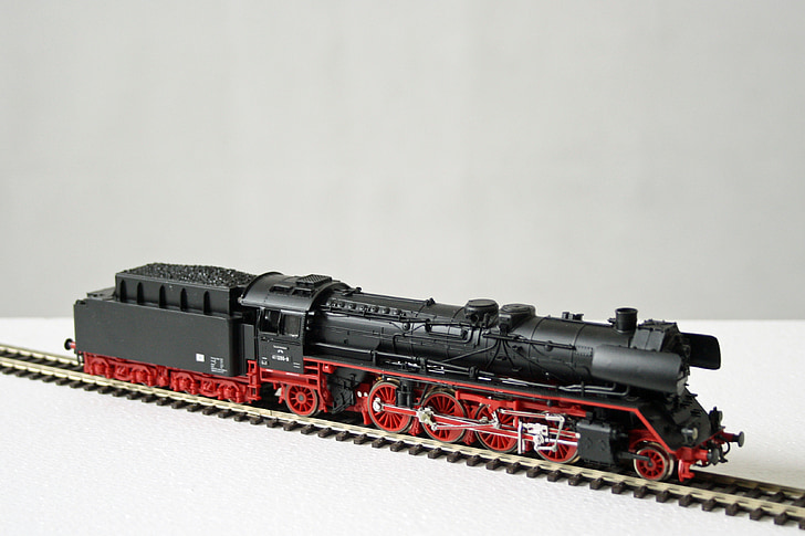 modell jernbane, damplokomotiv, jernbane, 1950-tallet, skalere h0, tog, lokomotiv