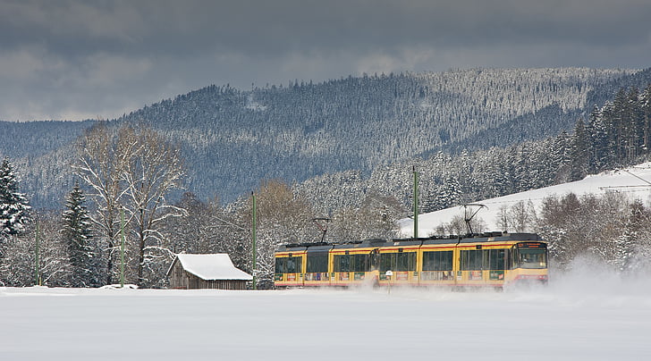 staţia de tramvai, iarna, viteza, zăpadă, temperatura rece, vremea, natura