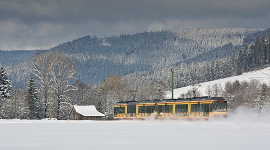 Straßenbahn, Winter, Geschwindigkeit, Schnee, kalten Temperaturen, Wetter, Natur