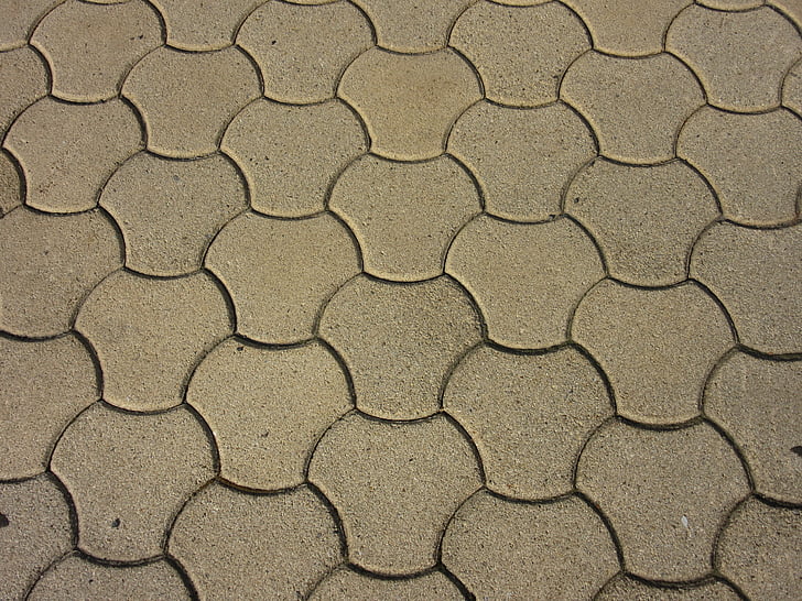 patch, mattone, esagonale, pavimentazione, calcestruzzo, mattoni di cemento, regolarmente