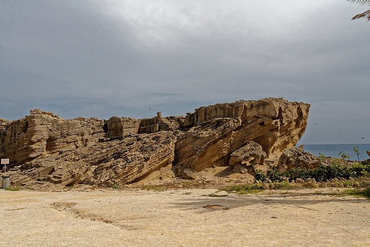 piedra, roca, acantilados de, Grecia, Rodas, mar, agua