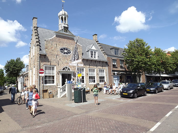 kostel, Zéland, ulice, lidé, dům, Nizozemsko, Historie