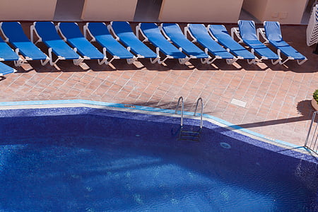 swimming pool, sun loungers, rest, recovery, relax, flow, water