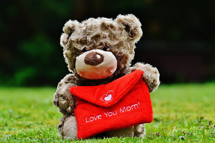 Teddy, Mors dag, Kärlek, Mama, gratulationskort, mor, Välkommen