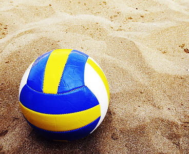 beach volleyball, ball, sand, beach, holiday, holidays, summer sport