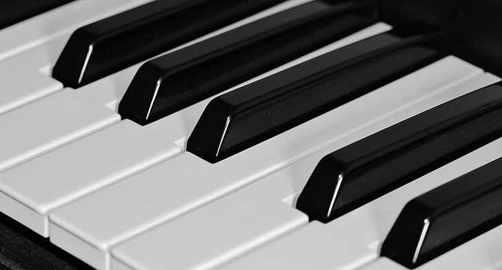 piano, clavier, clés, musique, instrument, noir, blanc