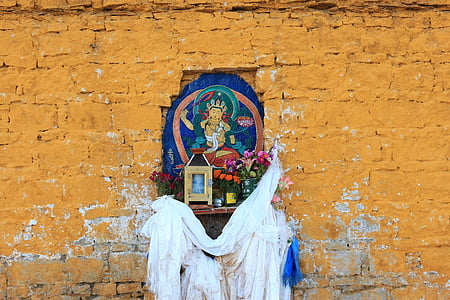 布达拉宫, 栅栏, 佛像, 西藏, 信心, 佛教, 区域