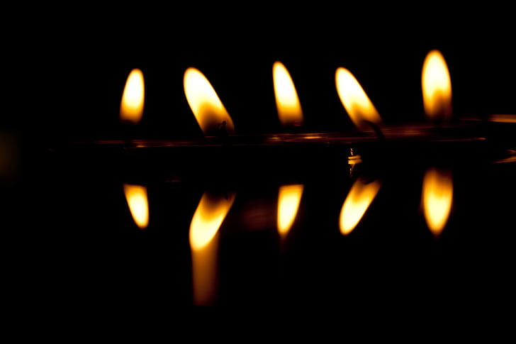 espelmes, fosc, reflectint, flama, Romanç, foscor, llum