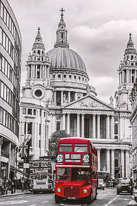 london, bus, st paul's, st paul's cathedral, double decker bus, traffic, double decker