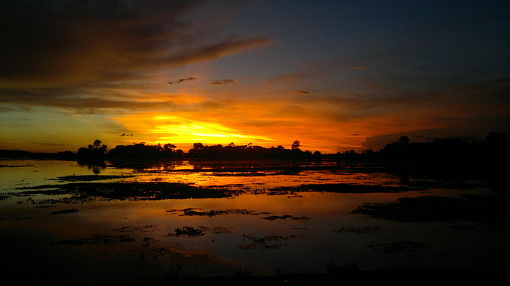 Bangladesh, pôr do sol, Crepúsculo, Crepúsculo, amanhecer, pântano, oceano