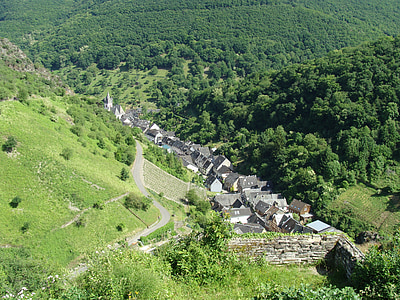 Steeg, Bacharach, údolie Rýna, Village, mesto, malé, malebné