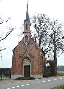 chapel, church, religion, christian, autumn, brick, hill