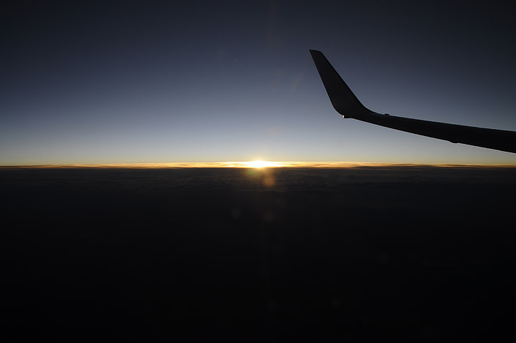 sky, above the clouds, aircraft, fly, sunset, departure, holiday