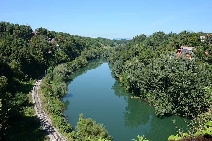 croatia, travel, river, railway