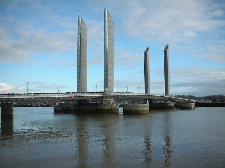 híd chaban delmas, Bordeaux, folyó, építészet, modern, örökség