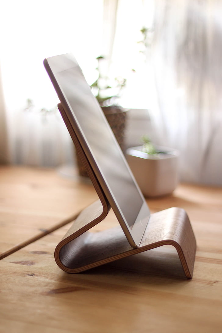 iPad, Tablet PC, stand, hout, technologie, Office, Business