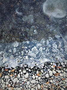 rocks, pebbles, water