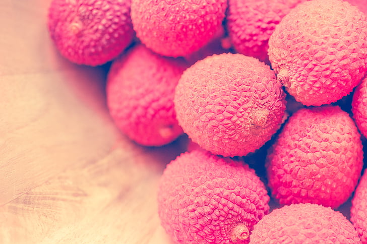 lychee, fruits, sweet, pink, red, food, eat