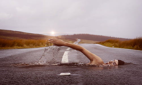 плувец, спорт, плуване, вода, плува инсулт, човешки, път